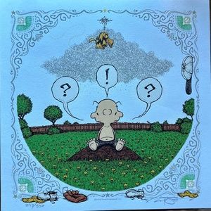 On The Mound - Marq Spusta Print 'Blue Sky' Peanuts Charlie Brown MINT 243/550